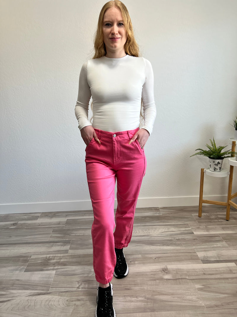 Blush Bloom Jogger Jeans - DoseOFashion Boutique