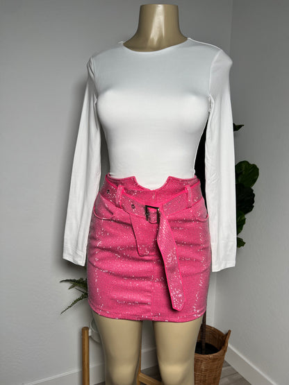 Diamante Skirt (HOT PINK) - DoseOFashion Boutique