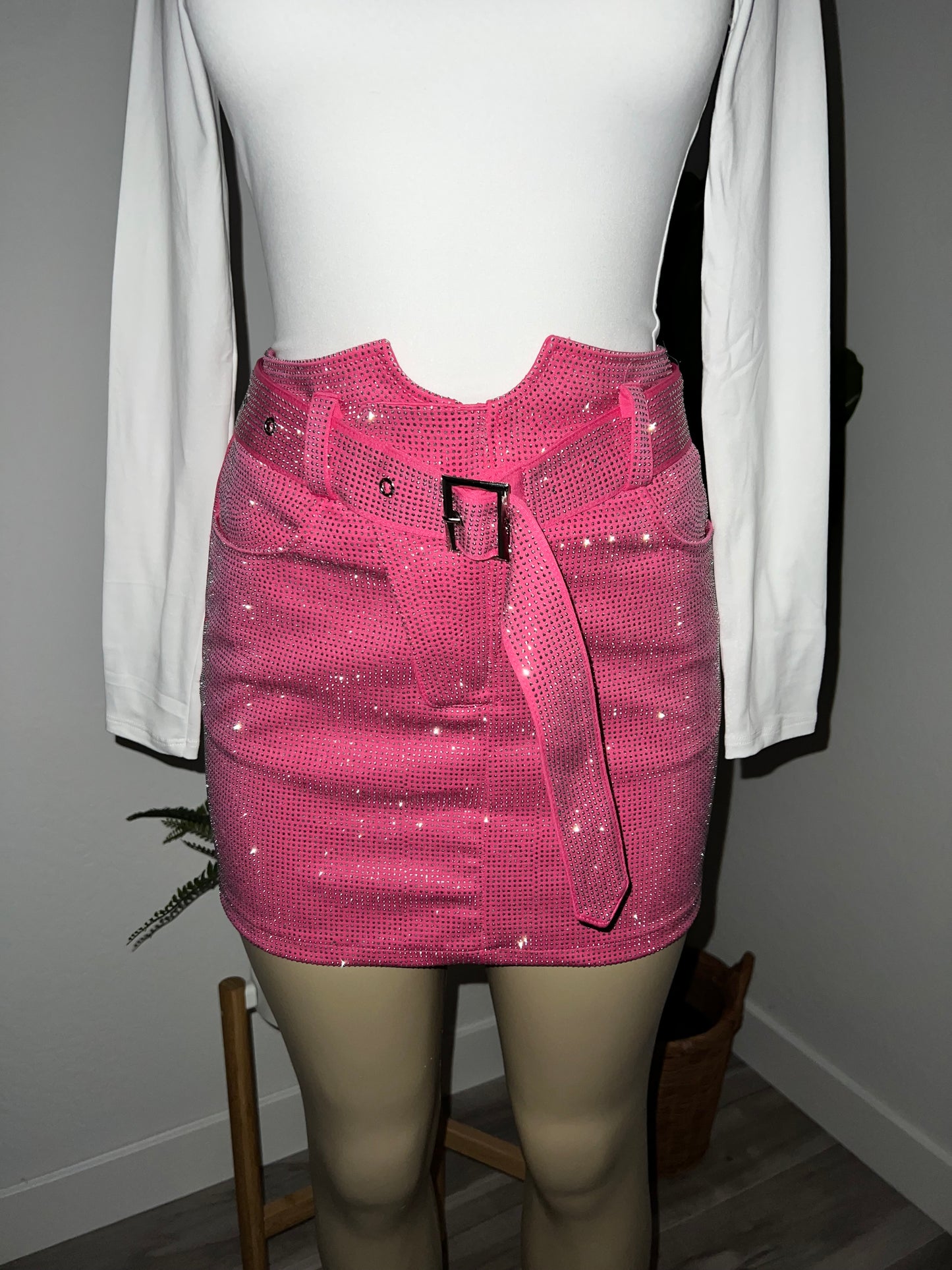 Diamante Skirt (HOT PINK) - DoseOFashion Boutique