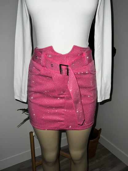 Diamante Skirt (HOT PINK) - DoseOFashion Boutique