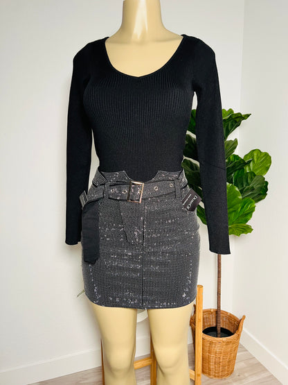 Diamante Skirt (BLACK) - DoseOFashion Boutique
