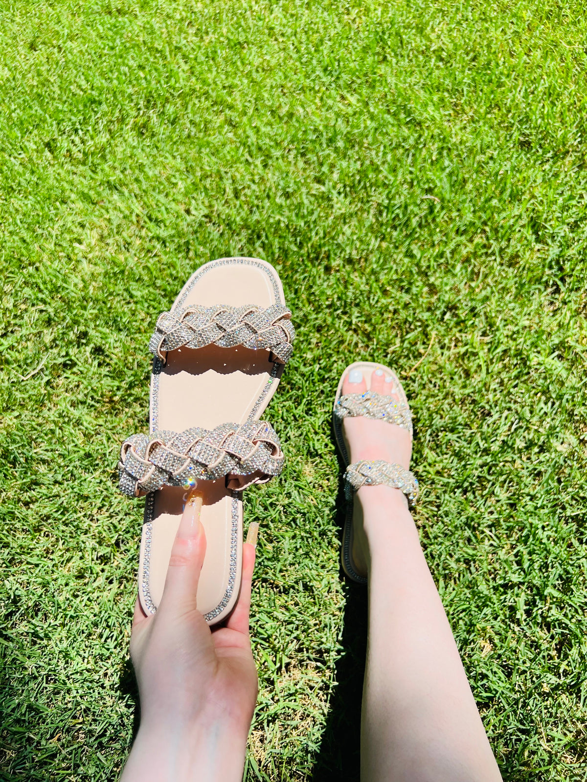 Diamond Dust Sandal (BEIGE) - DoseOFashion Boutique