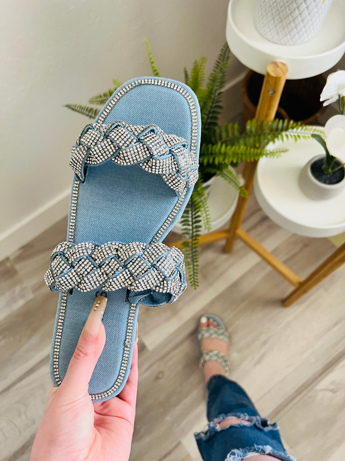 Diamond Dust Sandal (DENIM) - DoseOFashion Boutique