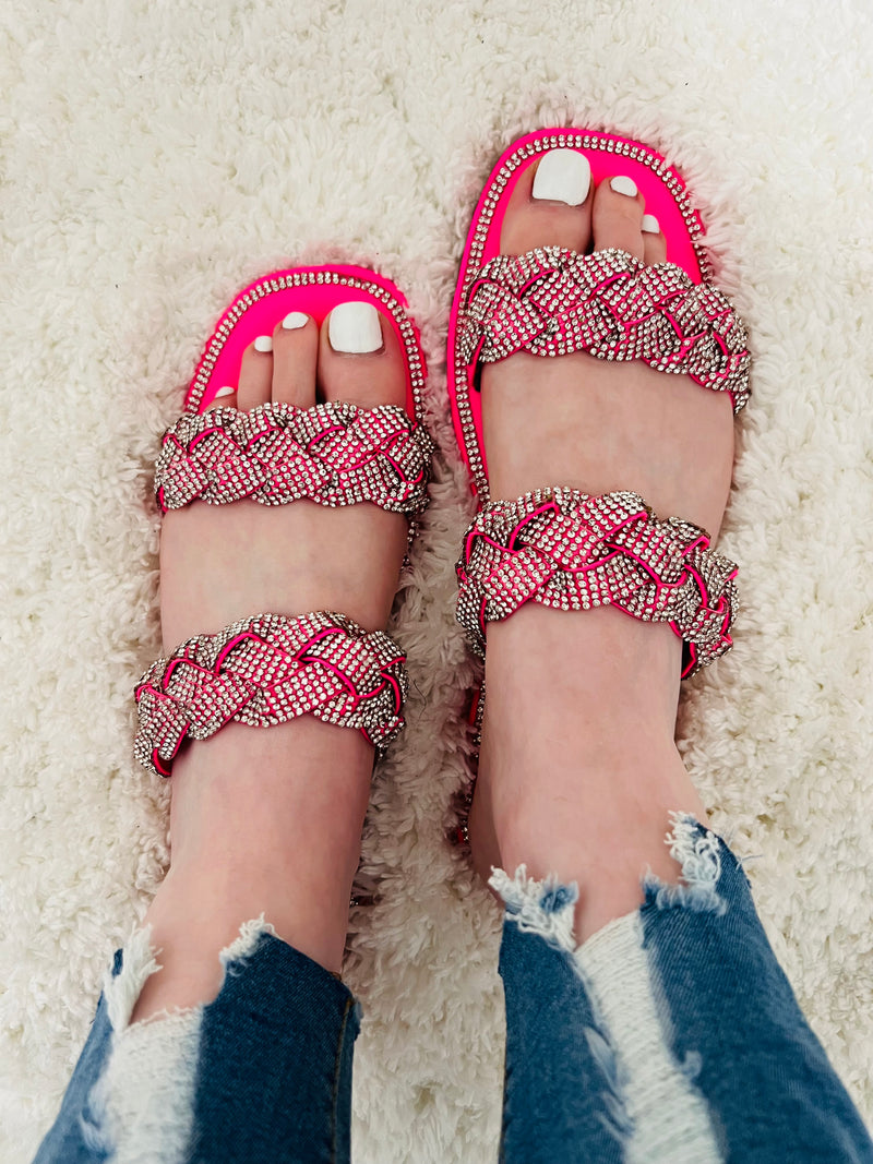 Diamond Dust Sandal (HOT PINK) - DoseOFashion Boutique