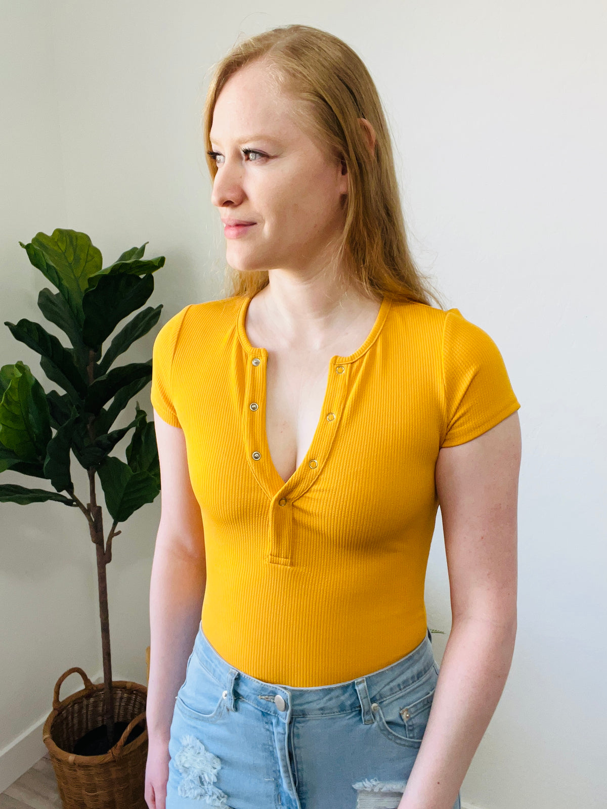 Bianca Bodysuit (Mustard) - DoseOFashion Boutique