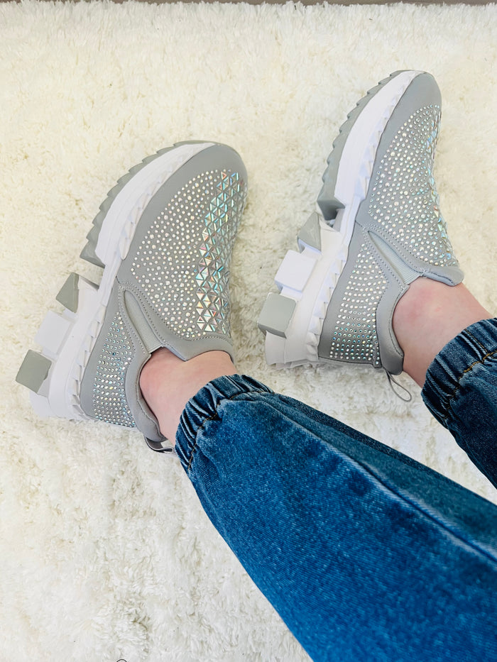 Glamour Gleam Sneakers (Grey) - DoseOFashion Boutique