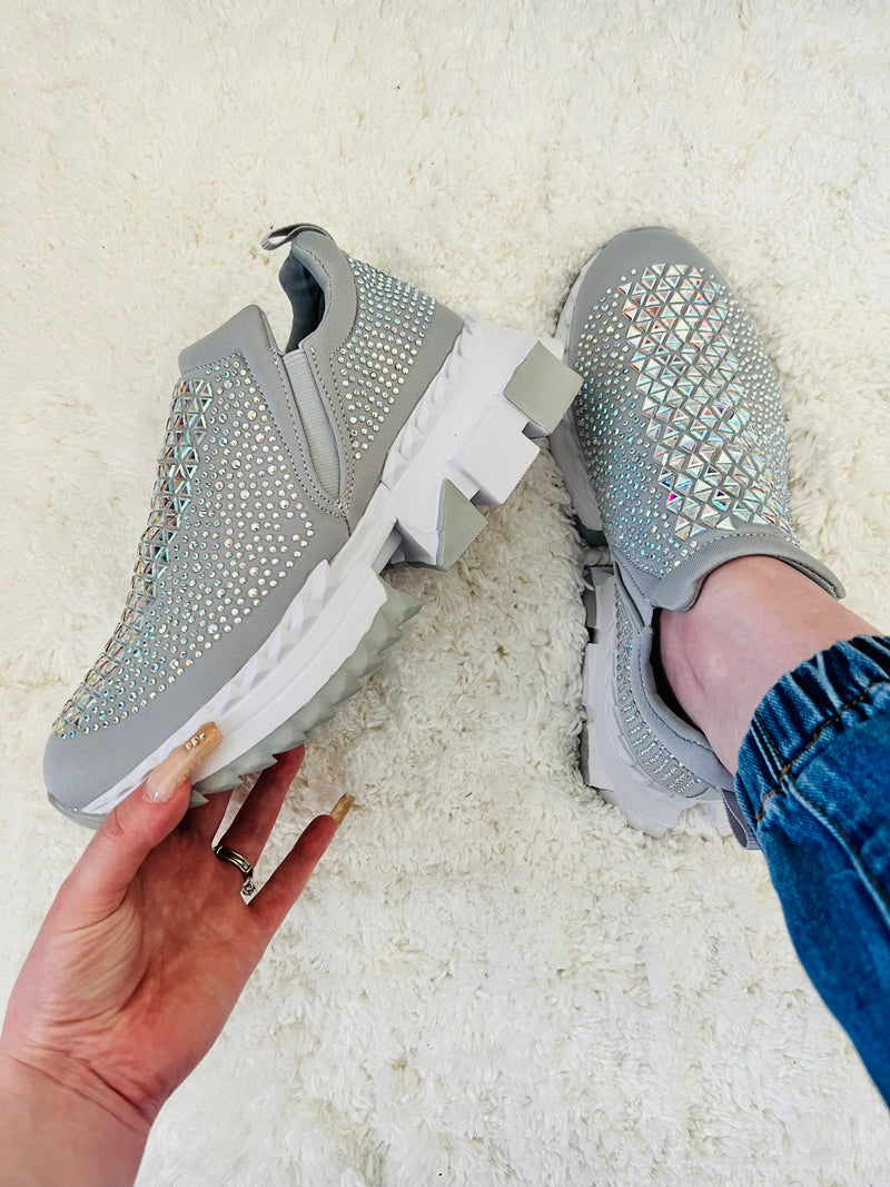 Glamour Gleam Sneakers (Grey) - DoseOFashion Boutique