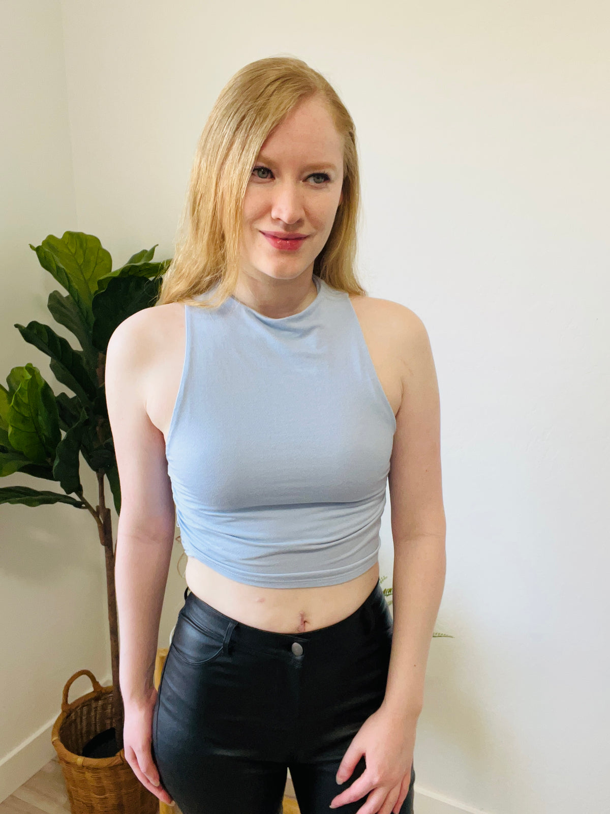 Hailey Crop Top ( Pale Blue) - DoseOFashion Boutique