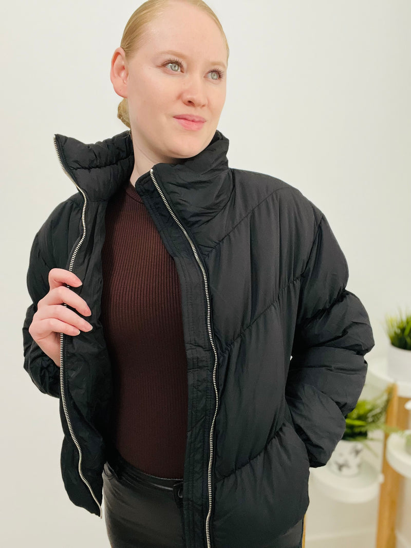 Cuddle Me Puffer Jacket (Black) - DoseOFashion Boutique