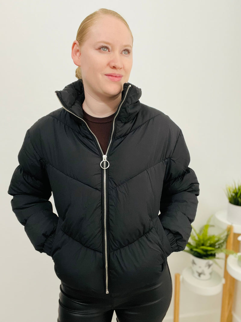 Cuddle Me Puffer Jacket (Black) - DoseOFashion Boutique