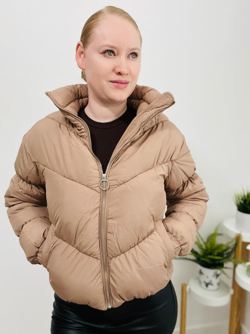 Cuddle Me Puffer Jacket (Coco Brown) - DoseOFashion Boutique