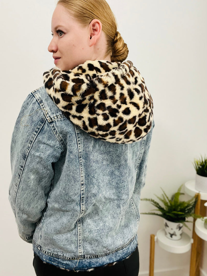 Sweet Denim Jacket (Leopard Print) - DoseOFashion Boutique